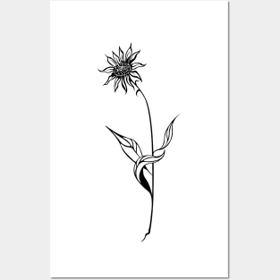 Line Art Flower Posters and Art